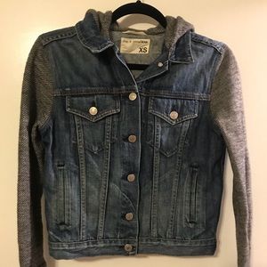 Rag & Bone hooded contrast denim jacket